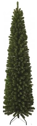 Erland Albero di Natale Slim Realistico, Artificiale in PVC, Base in Metallo, Apertura ad Ombrello (Altezza 210 cm, 627 rami, diametro max 61 cm)