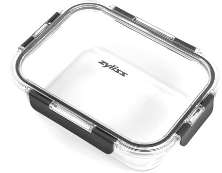 Zyliss 1.5L Glass Container, Shatterproof Glass, Airtight Food Storage Box with Sealable Lid, Microwave Safe, BPA Free, Freezer Safe, Fridge Storage, Food Container, 23cm x 18cm x 7.5cm