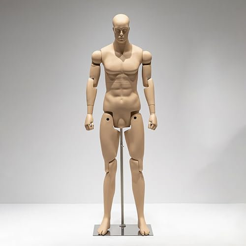 Manichino Manichino Seduto Snodabile Giocattolo a Grandezza Naturale per Tutto Il Corpo, Manichino per Indumenti Corporei con Base in Metallo, Espositore Modello Realistico per Negozi ( Color : Brown