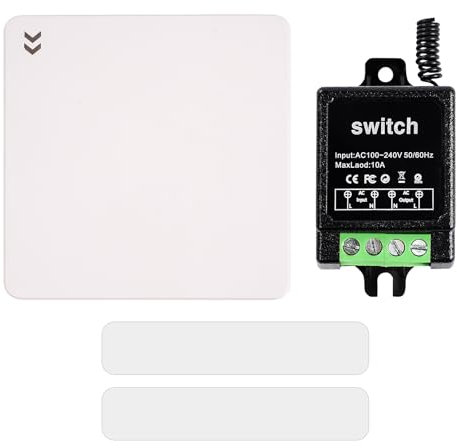 BuyWeek Wireless Light Switch, Remote Light Switch Kit DIY Wireless Switch with Wall Switch Remote Control Light Switch for Lights up to 1000W, No Wiring Easy-Installing, up to 50m Range AC100～240V