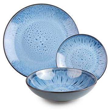 IBILI - Service de table 12 pièces Normandia, assiettes en porcelaine pour 4 personnes