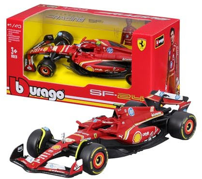 Bburago 1/43 - SF-24 for Scuderia Ferrari F1 Team SF24 Signature Die cast Adults Model Car Display F1 GP 2024 Collection - #55 Carlos Sainz