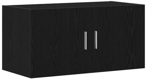 vidaXL Armadietto da parete in legno di rovere nero, con ampio spazio, 80 x 39 x 40 cm, in legno ingegnerizzato, per soggiorno, camera da letto, salotto