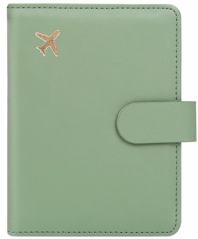 ILIYAH Pass Hülle Reisepass Etui Passport Cover Reisepasshülle Premium Leder Passhülle Reisepass RFID-Schutz Kartenfach Stiftehalter Magnetverschluss(Grün)