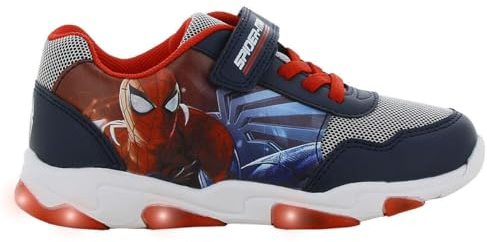 Leomil Spiderman Baskets Garçon Lumineuses Chaussure Enfant 26, Idéal pour l'école et Les Loisirs, Bleu