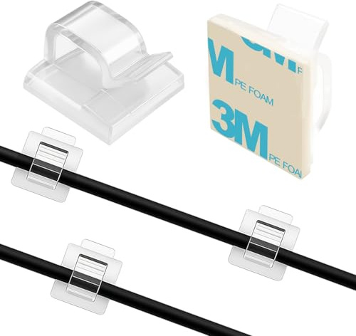 ALLY-MAGIC Soporte de cable autoadhesivo, clips para gestión de cables, clips de cable adhesivo 3M, organizador de cables, abrazaderas de cable, fijación de cables, ganchos de alambre, cadena de luces