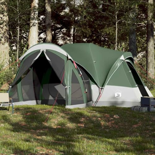 Tenda Familiare Tipi per 8 Persone Verde Impermeabile, Design Moderno con Cuciture Nastrate e Materiale Poliestere 185T Rivestito PU, Facile Installazione e Smontaggio,