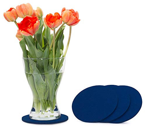 FILU Sottobicchiere in Feltro Rotondo, 15cm, Confezione da 4 (Colore e Dimensioni selezionabili)