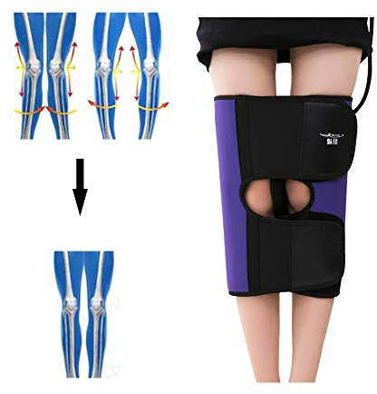 ASZX Bretelle per la correzione delle Gambe con Pressione dell'Aria, correttore di Postura Regolabile delle Gambe O/X, Fasciatura per raddrizzare la Forma delle Ginocchia,Purple