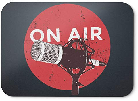 BLAK TEE Vintage Retro Style Radio Mouse Pad 18 x 22 cm in 3 Colours Black