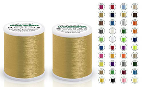 2x Madeira Polyneon 40 | SET | 1.000 m Spule | Doppelpack | Stickgarn | Maschinenstickgarn (1670 Gold)