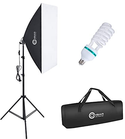 OMBAR Softboxen Set, 50×70cm Foto Softbox Fotostudio, Studio Lights, Professionelle Fotografie mit 135 W 5500K E27-Tageslichtlampe und Tragetasche, für Studio-Porträts Videoaufnah