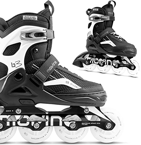 Movino Inline Skates Cruzer B3 Pattini A Rotelle Regolabili Pattini In Linea Per Ragazze Bambini E Adulti Pattini In Linea Con Ruote Luminose Roller Skates Per Donna Uomo Move & Led Technology