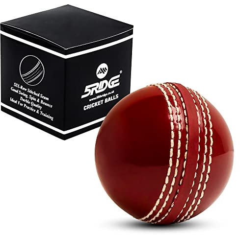 5RIDGE Cricketbälle für Training, Coaching, Übung und hervorragende Sprungfähigkeiten, weicher Moosgummi-Cricketball mit langlebigen, traditionellen Nähten, genäht für alle Altersgruppen (rot)