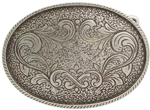 BELTINGER Gürtelschnalle Ornas 4,0 cm | Buckle Wechselschließe Gürtelschließe 40mm Massiv | Wechselgürtel bis 4cm | Altsilber