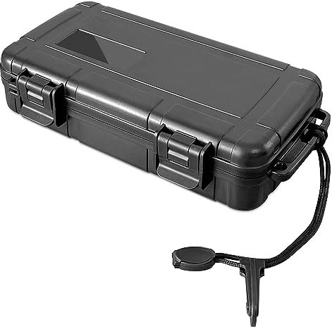 Spring.Rd Hard Case Travel Cigar Humidor Case - Portable Cigar Box with Humidifier Disc & Cigar Cutter | Waterproof | Crushproof | Airtight | Durable (Holds up to 5 Cigars)
