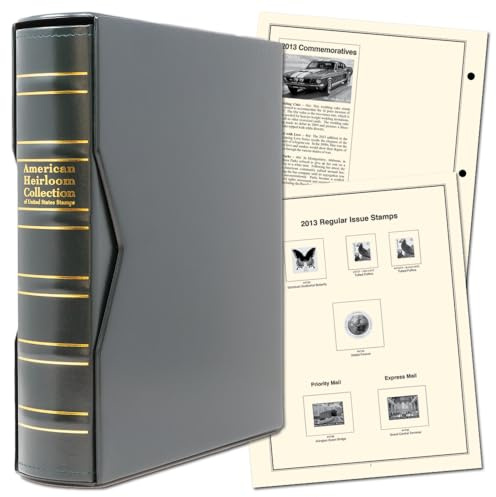Generic Mystic's Hingeless American Heirloom Stamp Album with Slipcase, Volume 8: 2011-2014, Green
