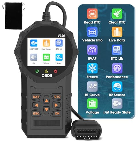 Journeyside OBDII Diagnostico, OBD2 Diagnosi Auto, OBDII/EOBD Engine Trouble Code Reader Strumento, OBD2 Scanner Diagnostico Supporta Lo Italiano, OBD2 Scanner per Check Engine Light, DTC Lookup, I/M