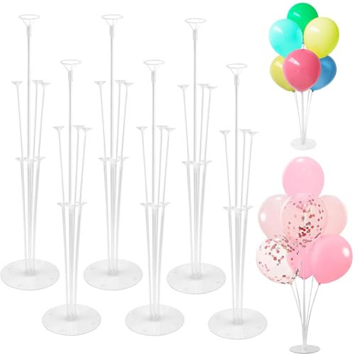 Balloon Stand, Balloon Sticks, 6 Sets Reusable Stand for Table,70cm Height Table Centerpiece for Birthday Party,Wedding Festival Decorations