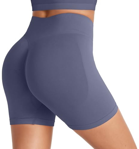 Zhiaek Pantaloncini Palestra Donna Vita Alta Leggins Sportivi Donna Corti Push Up Senza Cuciture Shorts Opachi per Palestra Fitness Corsa Yoga Joggin Allenamento Blu M