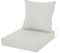 AmphaDeco Outdoor Sitzkissen Wetterfest mit Rückenlehne, Abnehmbare Gartenstuhl Kissen Set mit Riemen, Stuhlkissen Waschbar Stuhlauflage für Rattanmöbel, Gartenstühle,Weiß,48 * 48cm