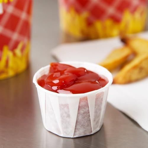HOT BARGAINS 1oz Paper Souffle Cups, White Disposable Waxed Portion Cups for Condiments and Medicine, Pack of 5000