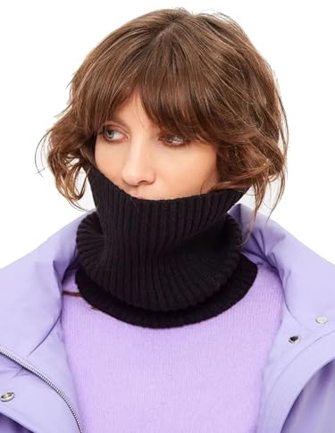 Onvavient Bufanda de invierno para hombre y mujer, a prueba de viento, calentador de cuello para esquí, bufanda de cuello circular tubular, Negro -, Talla única
