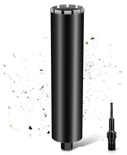 L460mm Diamantbohrkrone | 1 ¼ UNC Aufnahme | ⌀102mm mit Turbo | mit SDS-PLUS | 2200U/min für Kernbohrgeräte Kernbohrkrone Kernbohrer Nassbohrkrone Trockenbohrkrone für Beton Mauerwerk Stein Granit