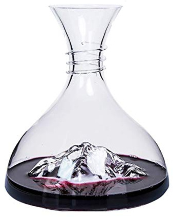 Tjock vinkaraff, Blyfri kristallkaraff och vas med isbergsbas och konkav design 1800 ml