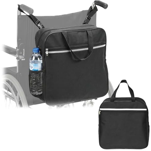 Bolsa para silla de ruedas, 38 * 38 * 14cm Bolsa para andadores, Bolsa de almacenamiento para sillas de ruedas,Mochila silla de ruedas, Bolsa tipo mochila para silla de ruedas,con tiras reflectantes