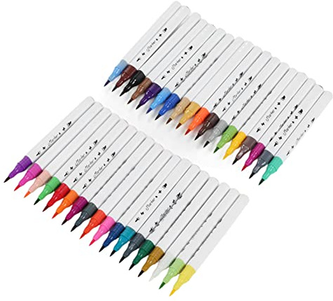 Qudinip Marqueurs à Double Pointe, 36 Pièces, Conception Triangulaire Vibrante pour Projets Artistiques, Stockage Portable et