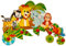 Hess Holzspielzeug 30305 - Appendiabiti in legno, serie jungle, con 5 ganci, per bambin, fatto a mano, come un eye-catcher in ogni camera dei bambini e corridoio, multicolore