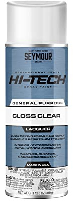 Seymour 16-821 Hi-Tech Lacquers Spray Paint, Gloss Clear with UV Resistant