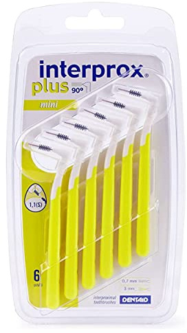 Interprox 0.7 mm Mini Yellow Plus Interproximal Brush - Pack of 6 by Interprox