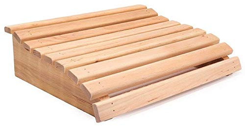 Sentiotec Sauna Kopfstütze Erle 10 x 30 x 29 cm ergonomisches Sauna Holzkissen