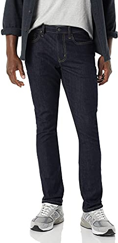 Amazon Essentials Jeans Elasticizzati a Vita Alta vestibilità Attillata - Colori Fuori Produzione Uomo, Slavato, 34W / 28L