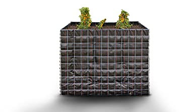 GABIONA - Jardinière surélevée (L x H x l) : 130 x 100 x 80 cm - Panier rectangulaire en grillage galvanisé avec non-tissé pour le jardin - Montage facile