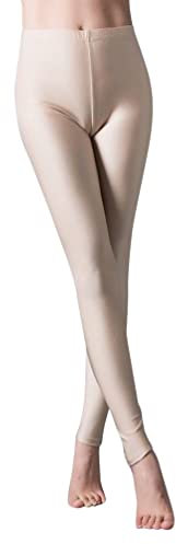 Minetom Damen Mädchen Leggings Tanz Leggings Slim Fit Fitnesshose Skinny Stretch Elastisch Sport Training Fitness Yoga Hosen Beige XL