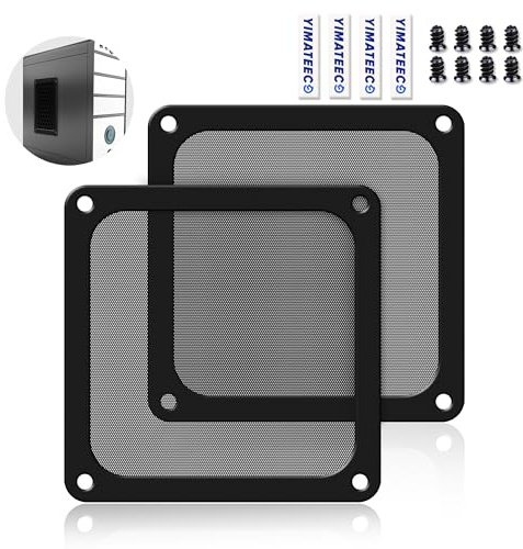 YIMATEECO PC-Dammfilter 140 mm, 2 st Magnetiskt Antidamm PVC-Fläktfilter för Datorväska PC Datorkylfilter (PVC PRO, 140x140 mm, 2 stycken, svart)