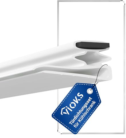 VIOKS Joint universel pour réfrigérateur - Blanc - 1 300 x 700 mm - Joint de porte de réfrigérateur à visser - Joint en caoutchouc pour réfrigérateur et congélateur