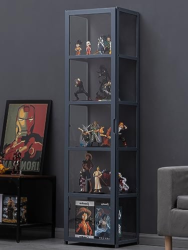 vitrinas para colecciones vitrina expositora vitrina vitrina cristal vitrinas de cristal Marco de bambú natural, la puerta del gabinete está dividida, sellada y a prueba de polvo, fácil de instalar y