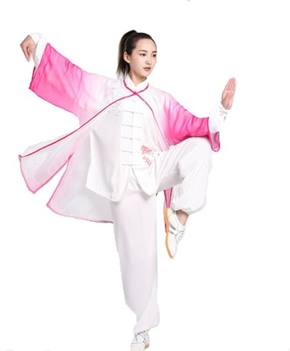 Traje De Tai Chi para Mujer, Ropa De Artes Marciales, Kungfú Chino, Velo Tencel, Traje Hanfu para Meditación Wing Chun Zen(B,S)