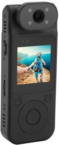 Annadue Videocamera con Clip Posteriore, Dash Cam per Moto con Schermo IPS 2K da 1,5 Pollici, Fotocamera per Corpo Indossabile con Obiettivo Magnetico Ruotabile a 180 Gradi per