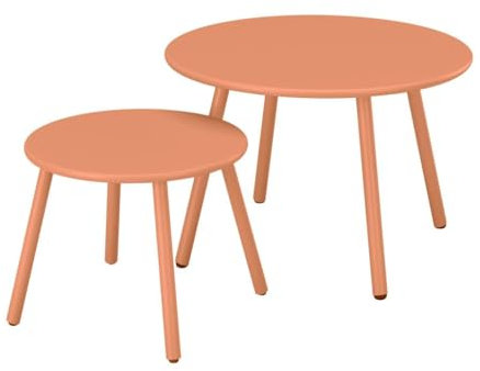 Vente-unique - Tables gigognes de Jardin en métal - Orange Clair - MIRMANDE de MYLIA