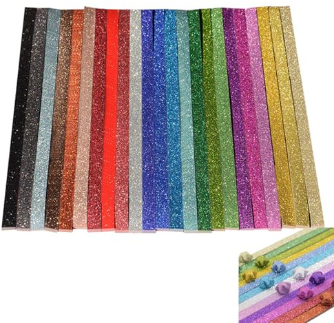 jojofuny 460 tiras de papel de estrella para doblar papel origami con purpurina tiras de papel de cinco estrellas para manualidades y decoraciones
