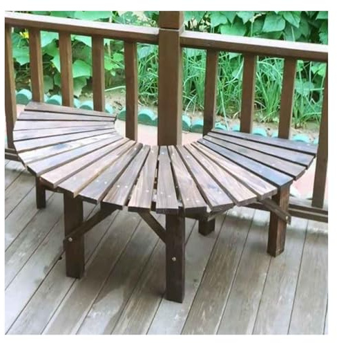 BZJPRFC Banc d'arbre Enveloppant, Siège D'extérieur Semi-Circulaire, Tabouret De Jardin en Bois, Lattes en Bois Massif, Forme Extensible À L'infini, for Jardins Terrasses
