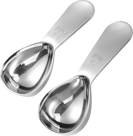 2Pcs Tablespoon Measuring Spoon, 15ml 30ml Tbsp Coffee Measuring Spoon, Stainless Steel Coffee Scoop with Short Handle, Table Spoon Scoop for Powder Tea Ground Sugar Flour