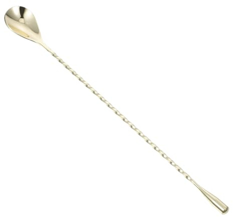 WEKADRIN Cucchiaio da Cocktail in Acciaio con Design Spirale Antiscivolo per Miscelazione Bevande Bar e Caffè Uso Professionale e Domestico