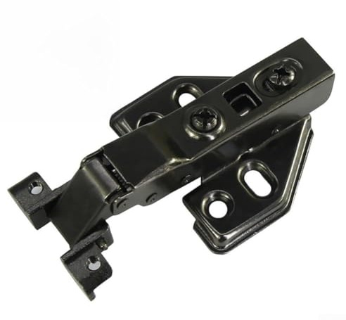 Yhenlovtt Bisagra hidráulica de marco de aluminio con amortiguador de silencio para puertas de armario de cristal, compatible con cocina, baño y copa de vino (E)