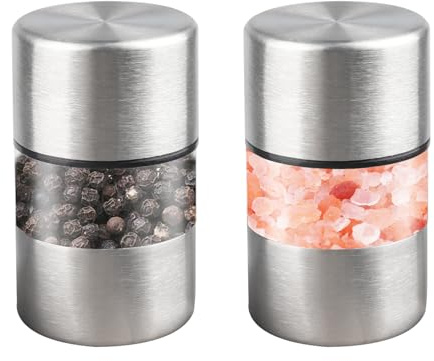 Mini Salt and Pepper Grinder Set Manual Mill Salt Shakers Travel Spice Mill